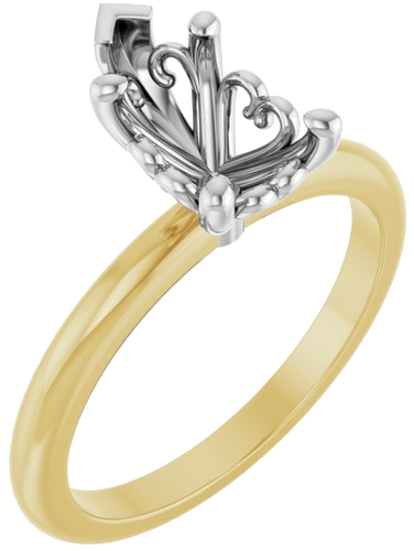 Sužadėtuvių Žiedas „Solitaire“ 14k yellow/white gold Pear 10mm x 6mm (1)