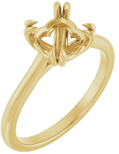 14K Yellow 7 mm Cushion Solitaire Engagement Ring Mounting (1)