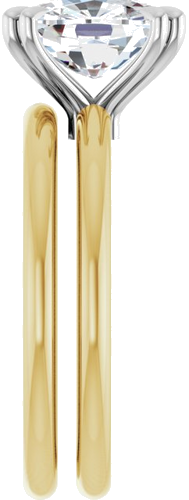 Sužadėtuvių Žiedas „Double Claw-Prong“ 14k yellow/white gold Elongated Cushion 9mm x 7mm (9)