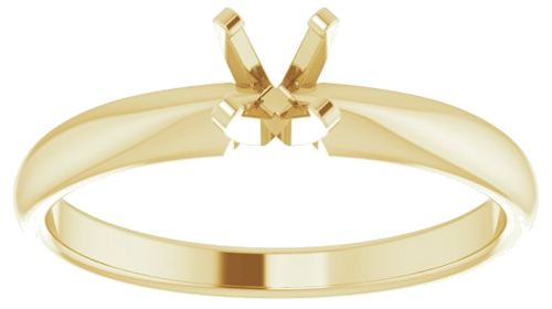 14K Yellow 4.0-4.1 mm Round Solitaire Engagement Ring Mounting (3)