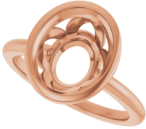 Sužadėtuvių Žiedas „Bezel-Set“ 14k rose gold Oval 11mm x 9mm (5)