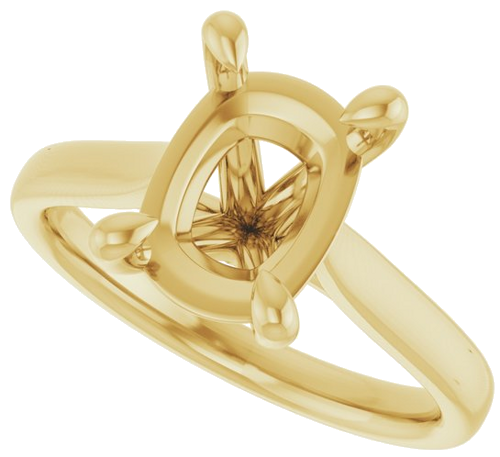 Sužadėtuvių Žiedas „Claw-Prong Solitaire“ 14k yellow gold Elongated Cushion 10mm x 8mm (5)