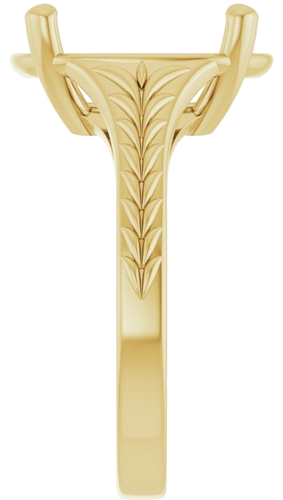 Sužadėtuvių Žiedas „Solitaire“ 14k yellow gold Elongated Cushion 12mm x 10mm (4)