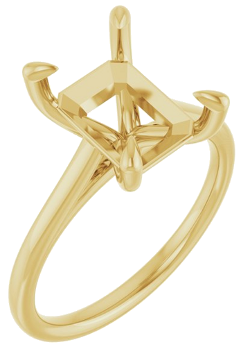 Sužadėtuvių Žiedas „Claw-Prong Solitaire“ 10k yellow gold Emerald 10mm x 8mm (1)