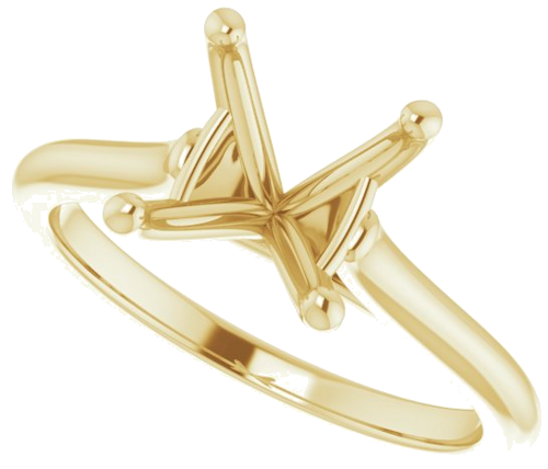 14K Yellow 8.8 mm Round Solitaire Engagement Ring Mounting (5)