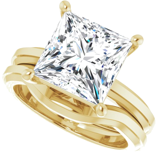 Sužadėtuvių Žiedas „Solitaire“ 14k yellow gold Square 9mm (10)