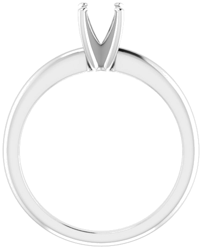 14K White  4 mm Square Solitaire Engagement Ring Mounting (2)