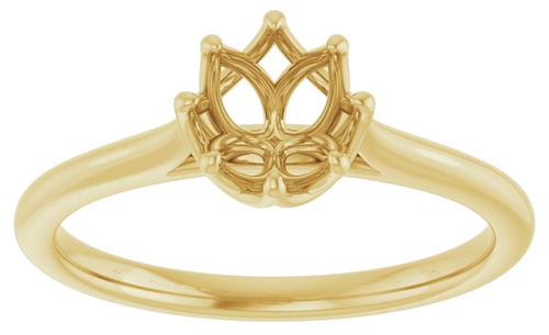 Sužadėtuvių Žiedas „Solitaire“ 585 Geltonojo Aukso Round 5.8mm (3)