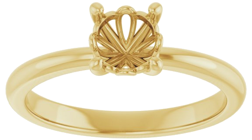 14K Yellow 5.8 mm Round Solitaire Engagement Ring Mounting (3)