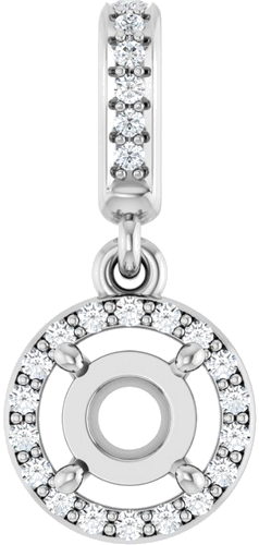 Pakabukas „Accented Halo-Style“ 14k white gold Round 5.2mm (1)