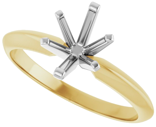 14K Yellow   White 7.75x5.7 mm Oval 6-Prong Solitaire Engagement Ring Mounting (5)