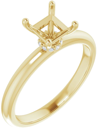 Sužadėtuvių Žiedas „Accented“ 14k yellow gold Square 5mm (1)