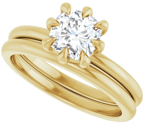 Sužadėtuvių Žiedas „Claw-Prong“ 18k yellow gold Cushion 6mm (10)