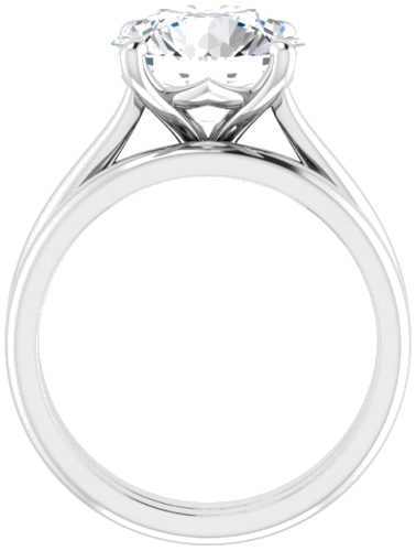 14K White 10 mm Round Solitaire Engagement Ring Mounting (7)