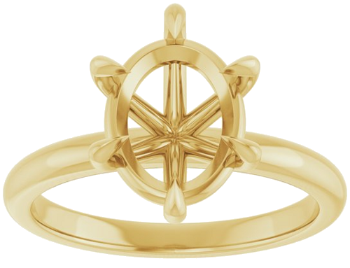 Sužadėtuvių Žiedas „Solitaire“ 585 Geltonojo Aukso Oval 10mm x 8mm (3)