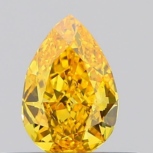 0.33 carat Fancy Vivid Orangey Yellow-SI1 Natūralus Pear Deimantas (1)