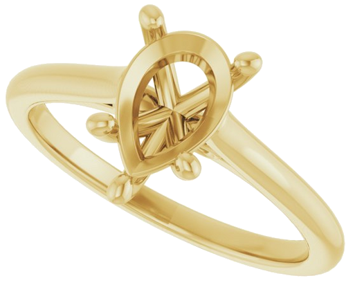 Sužadėtuvių Žiedas „Accented Infinity-Inspired“ 14k yellow gold Pear 9mm x 6mm (5)