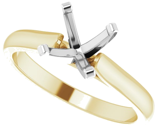 Sužadėtuvių Žiedas „Solitaire“ 14k yellow/white gold Round 7mm (4)