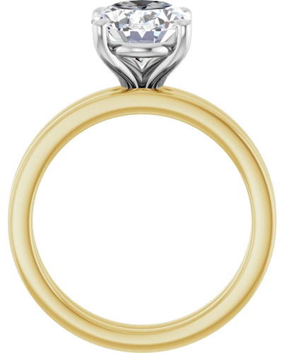 Sužadėtuvių Žiedas „Solitaire“ 14k yellow/white gold Oval 10mm x 8mm (7)