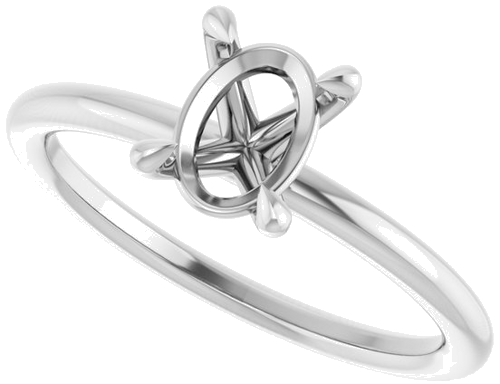 Sužadėtuvių Žiedas „Claw-Prong Solitaire“ 14k white gold Oval 7.5mm x 5.5mm (5)