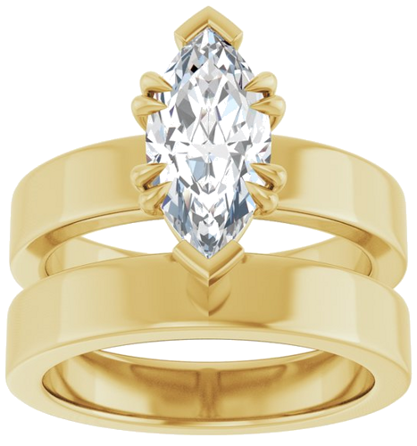 Sužadėtuvių Žiedas „Double Claw-Prong Solitaire“ 14k yellow gold Marquise 12mm x 6mm (8)