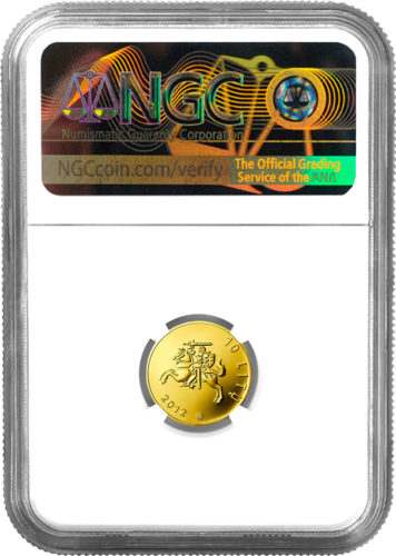 2012 Chirurgija Lietuva 10 litų auksinė moneta PF 69 ULTRA CAMEO (2)