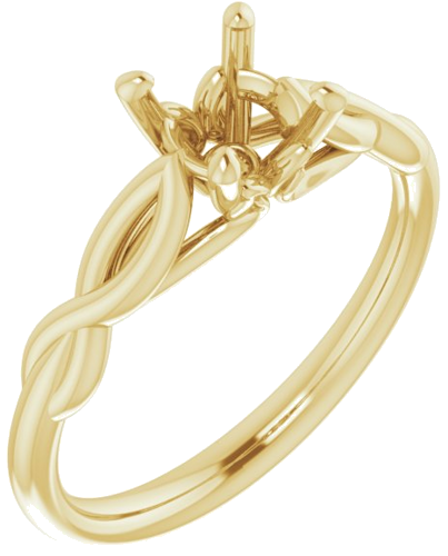 Sužadėtuvių Žiedas „Solitaire“ 585 Geltonojo Aukso Round 6mm (1)