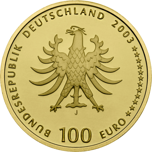 2003 Vokietija Kvedlinburgas 100 eurų auksinė moneta (2)
