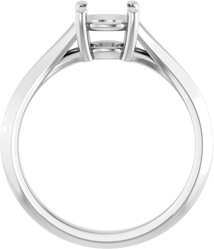 14K White 6.5 mm Round Solitaire Engagement Ring Mounting (2)