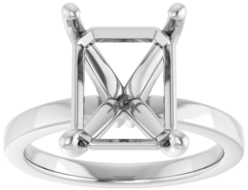 Sužadėtuvių Žiedas „Solitaire“ 14k white gold Emerald 11mm x 9mm (3)