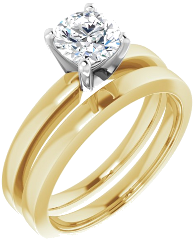 Sužadėtuvių Žiedas „Solitaire“ 14k yellow/white gold Round 6mm (6)