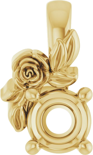 Pakabukas „Solitaire Floral“ 14k yellow gold Round 3.5mm (1)