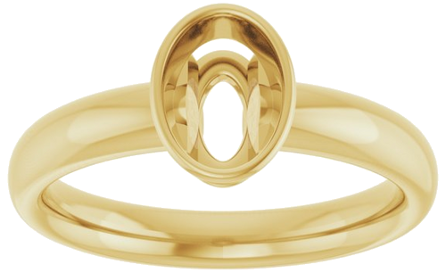 Sužadėtuvių Žiedas „Bezel-Set Solitaire“ 10k yellow gold Oval 7mm x 5mm (3)