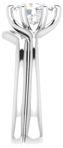 Sužadėtuvių Žiedas „Solitaire“ 585 Baltojo Aukso Oval 8mm x 6mm (9)