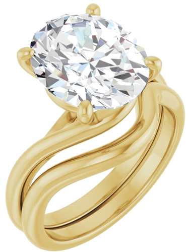 Sužadėtuvių Žiedas „Bypass“ 14k yellow gold Oval 12mm x 10mm (6)