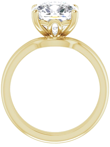 Sužadėtuvių Žiedas „Solitaire“ 585 Geltonojo Aukso Cushion 9mm (7)