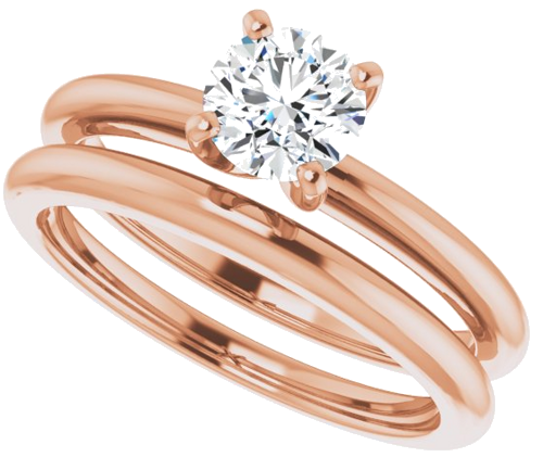 14K Rose  5.5 mm Round Solitaire Engagement Ring Mounting (10)