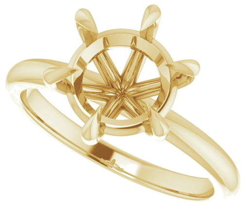 Sužadėtuvių Žiedas „Solitaire“ 585 Geltonojo Aukso Round 8.8mm (5)