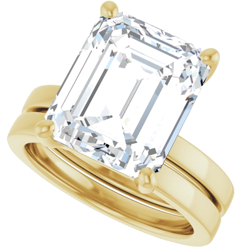 Sužadėtuvių Žiedas „Solitaire“ 10k yellow gold Emerald 12mm x 10mm (10)