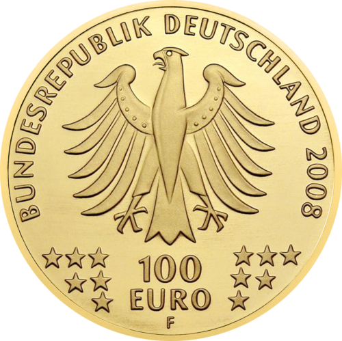 2008 Германия Гослар 100 евро золотая монета (2)
