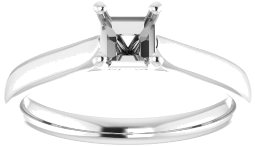 Sužadėtuvių Žiedas „Solitaire“ 585 Baltojo Aukso Square 4mm (3)
