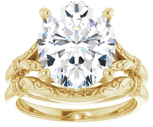Sužadėtuvių Žiedas „Sculptural“ 14k yellow gold Oval 12mm x 10mm (8)