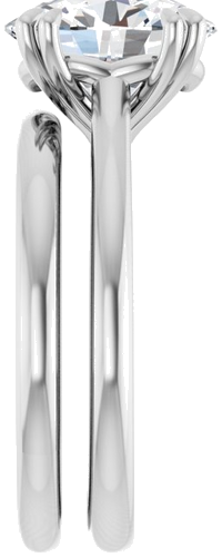 14K White 10x8 mm Oval Solitaire Engagement Ring Mounting (9)