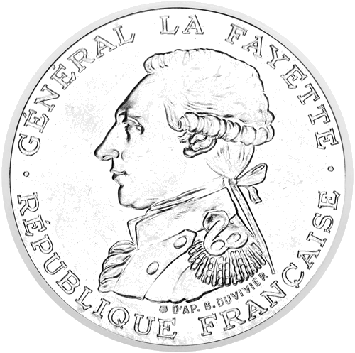 100 Francs General Lafayette 1987 France Silver Coin (1)