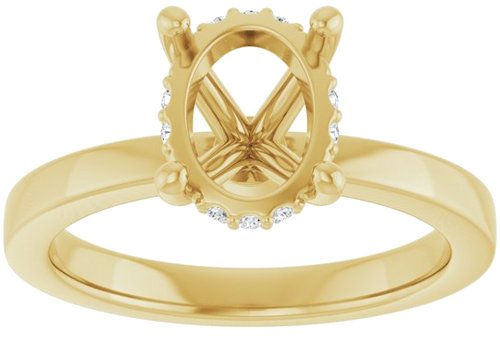 Sužadėtuvių Žiedas „Hidden Halo-Style“ 14k yellow gold Oval 9mm x 7mm (3)