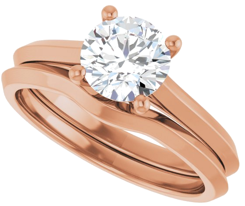 Sužadėtuvių Žiedas „Claw-Prong“ 14k rose gold Round 6.5mm (10)