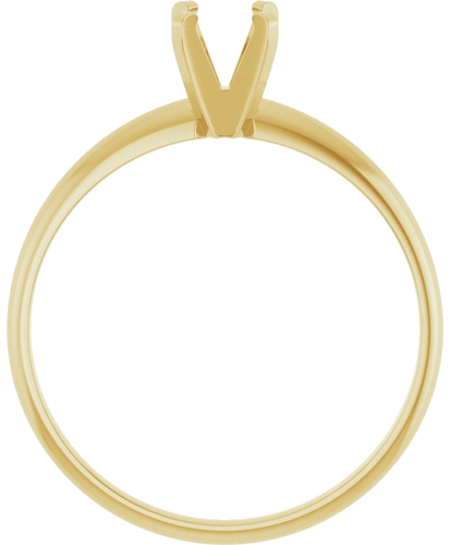 14K Yellow 4.6 mm Round Ultra-Lightweight Solitaire Engagement Ring Mounting (2)