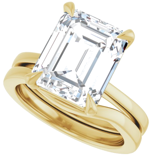 Sužadėtuvių Žiedas „Claw-Prong“ 14k yellow gold Emerald 11mm x 9mm (10)