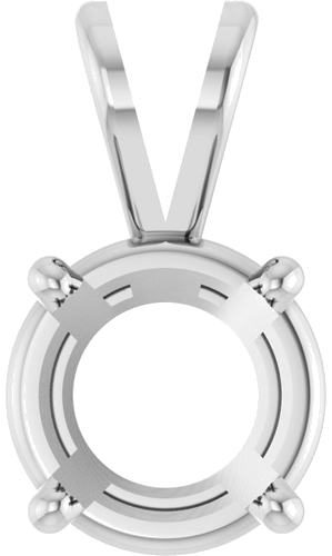 Pakabukas „Round 4-Prong Basket“ 10k white gold Round 7mm (1)