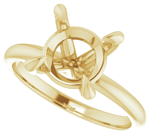 14K Yellow  9 mm Round Solitaire Engagement Ring Mounting (5)